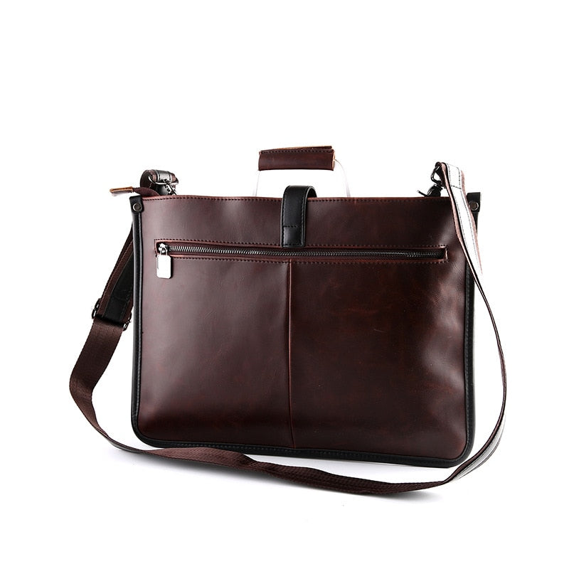 Luxury Business Briefcase Male High-quality Crazy Horse PU Leather Crossbody Shoulder Bag Men Laptop Bag Man Handbag Briefcases