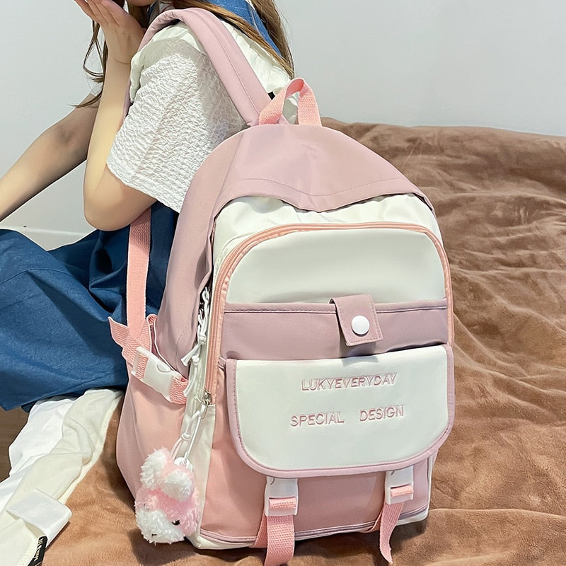 Lady Waterproof Purple Backpack Trendy Cute Girl Travel Kawaii School Bag Women College Backpack Fashion Female Laptop Book Bags
