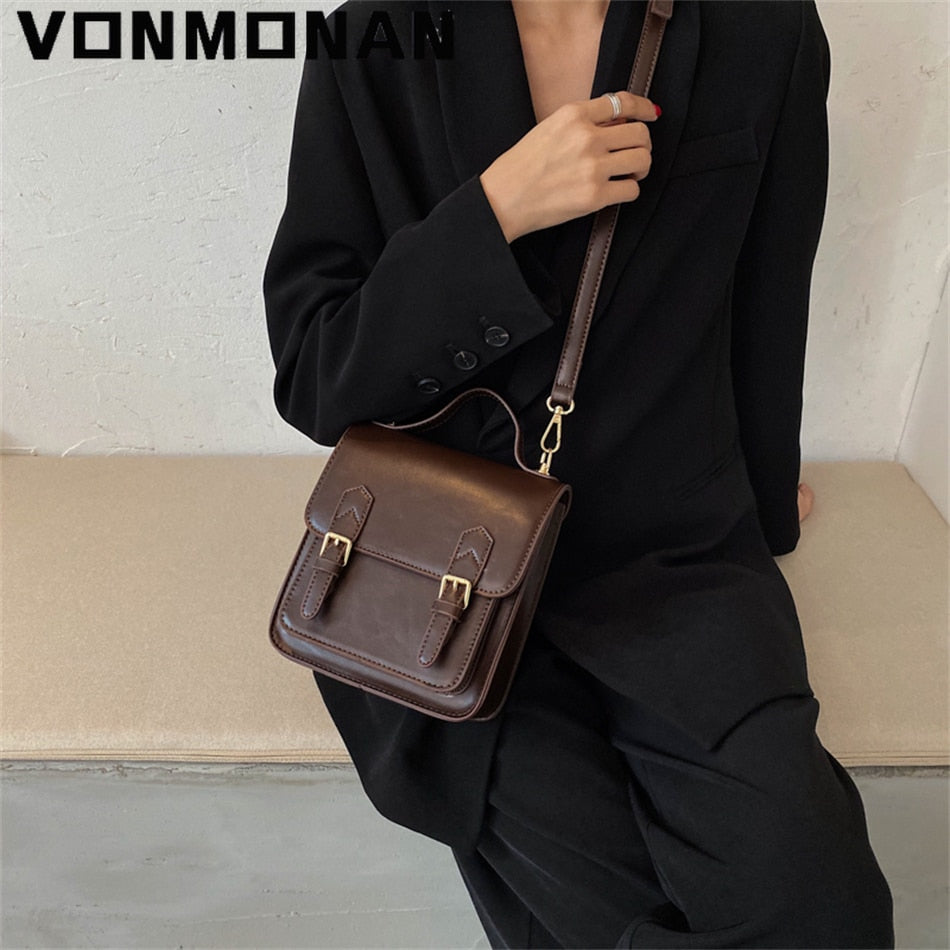 Elegant Female Tote Mini Bag New High Quality PU Leather Women's Designer Handbag Vintage Ladies Shoulder Messenger Bag