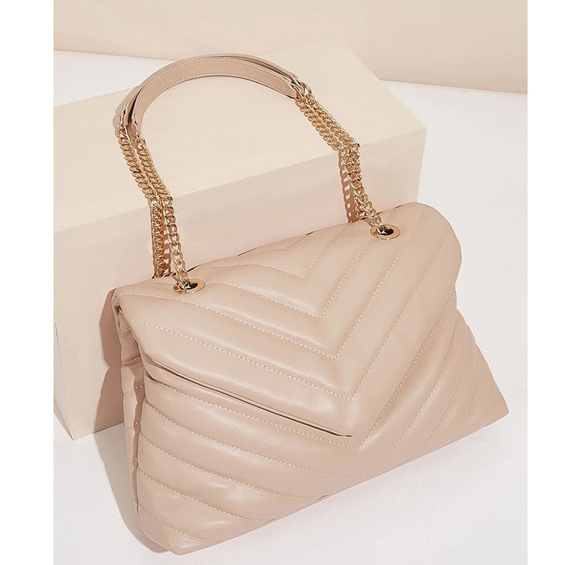 ZR DIARY Large Capacity Commuter Bags Women Tote Diamond Pattern Metal Chain Fashion Ladies Shoulder Crossbody Bags 0811