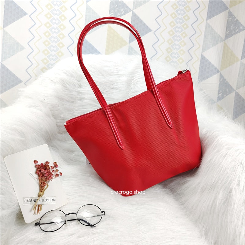 Women's Large Capacity Zipper Shopping Travel Tote Bag Fashion Casual Waterproof PVC Mobile Phone Change Shoulder Bag