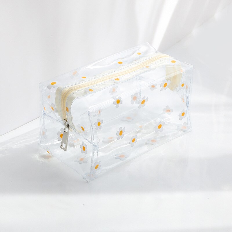 Women Waterproof Clear Cosmetic Bags Case PVC Fashion Girl Travel Zipper Make Up Bag Pouch Toiletry Brush Wash Organizer