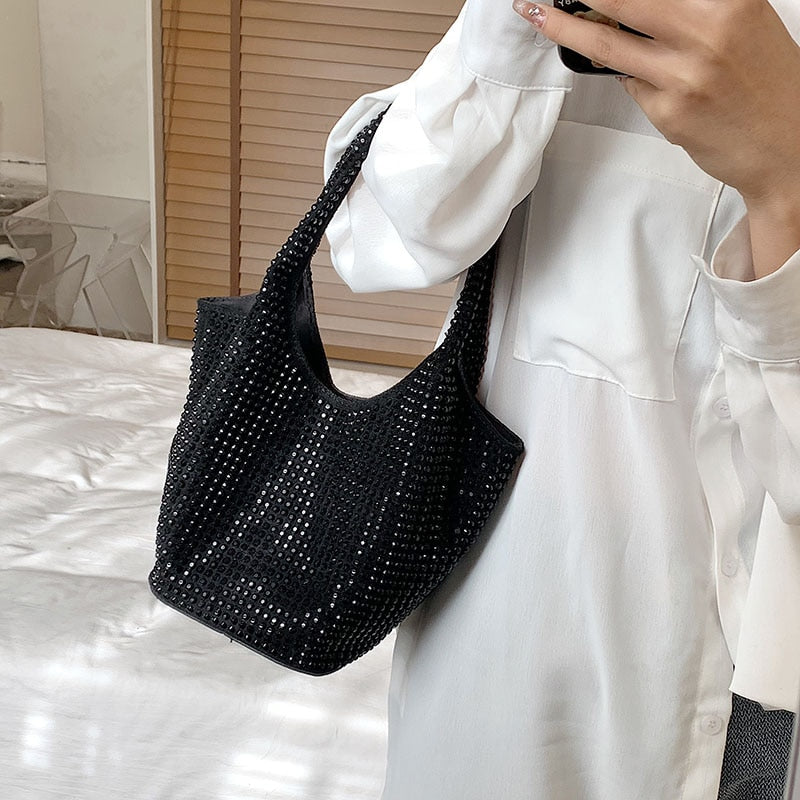 Women's Bags Rivet Underarm Shoulder Bags Fashion Designer Handbags Large Capacity Casual Totes Ladies Soft Trendy Shopping Bags