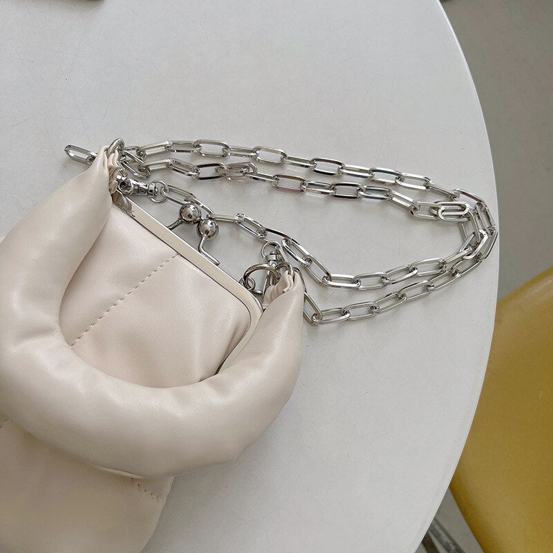 Fashion Shell Clip Women Shouder Bags Designer Handbags and purse Luxury Pu Leather Chains Crossbody Bag Small Lady phone Wallet