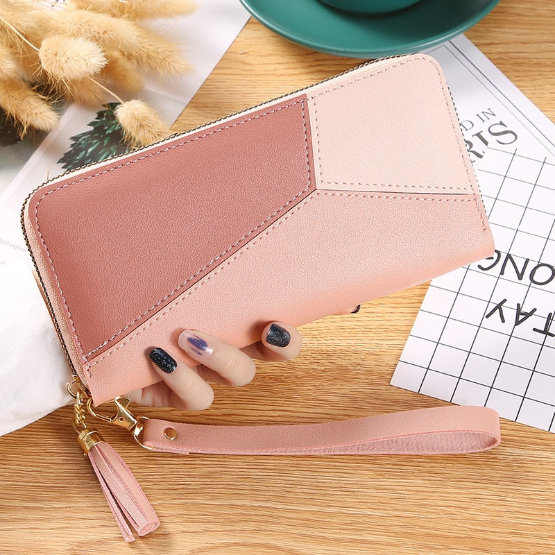 Fashion Wallets Zipper Coin Purse Lady Long or Short Purse Purse Women Clutch Card Stand PU Leather Moneybag Wallet Billfold
