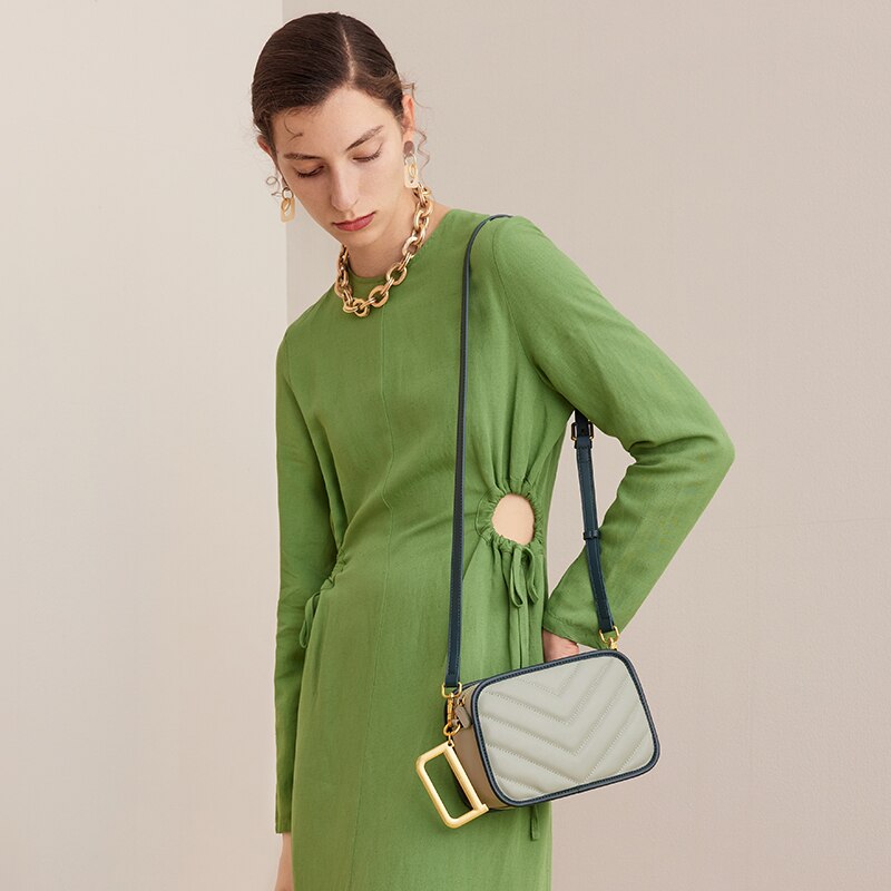 Cnoles Fashion Ladies Shoulder Bag Luxury Women Bags Designer Brand Female Leather Crossbody Bags With 2 shoulder straps