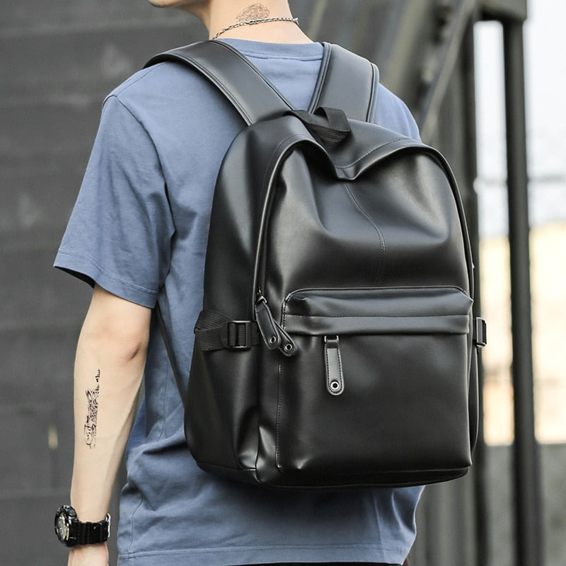 Stylish Women's BackpacksHhigh-End Leather Waterproof And Breathable Shoulder Bag For Teenagers Csual Travel Black Backpack