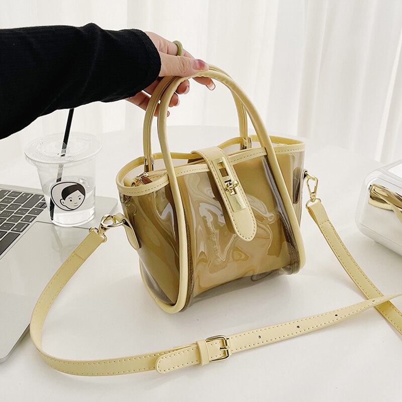 Summer Colorful Jelly Women Bag Brand Designer Women's Crossbody Shoulder Bags Transparent Fashion Handbags Top Handle Purse NEW