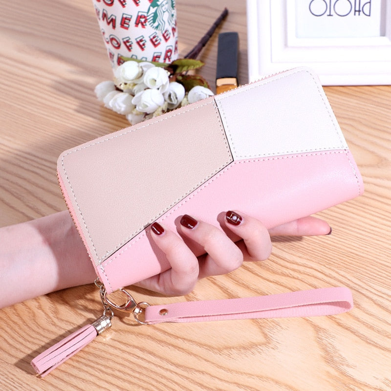New Wallets Zipper Coin Purse Lady Long Short Purses Handbags Women Clutch Cards Holder PU Leather Moneybag Billfold Wholesale
