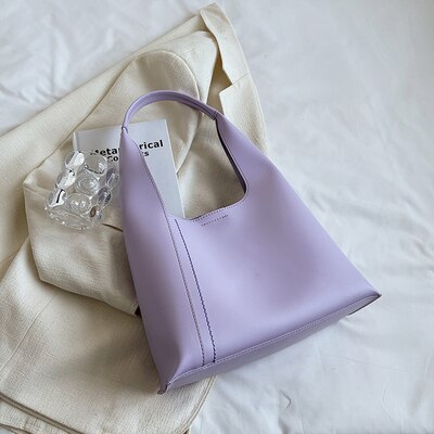 Light Luxury Designer Female Shoulder Bags New Fashion Trend Underarm Pack Ins Wild Travel Handbags Solid Color Women Bucket Bag