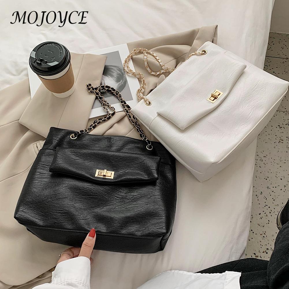 Popular Simple Female Daily Bag Simple Big Capacity Messenger Handbag Shoulder Solid Color Shopping Shoulder Bag