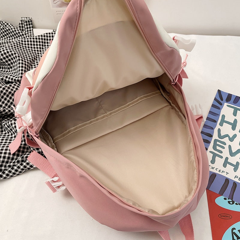 Trendy Female Cute College Backpack Girl Travel Harajuku School Bag New Lady Kawaii Nylon Backpack Fashion Laptop Women Book Bag