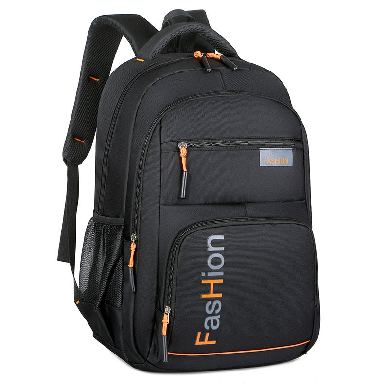 Fashion Men's Backpack Oxford Cloth Black Waterproof Computer Bag Men's and Women's Travel Leisure Backpack