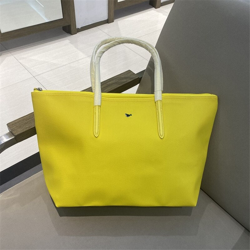 Designer Brand Women's Bags PVC Waterproof Coated Tote Bag Shopping School Casual Travel Laptop Zipper Commuter Handbag