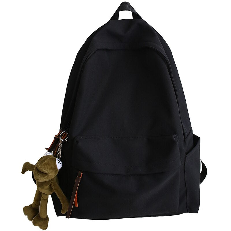 HOCODO New Trend Women's Backpack High Quality Nylon Fabric Backpack Simple Solid Color School Bag For Teen Book SchoolBags