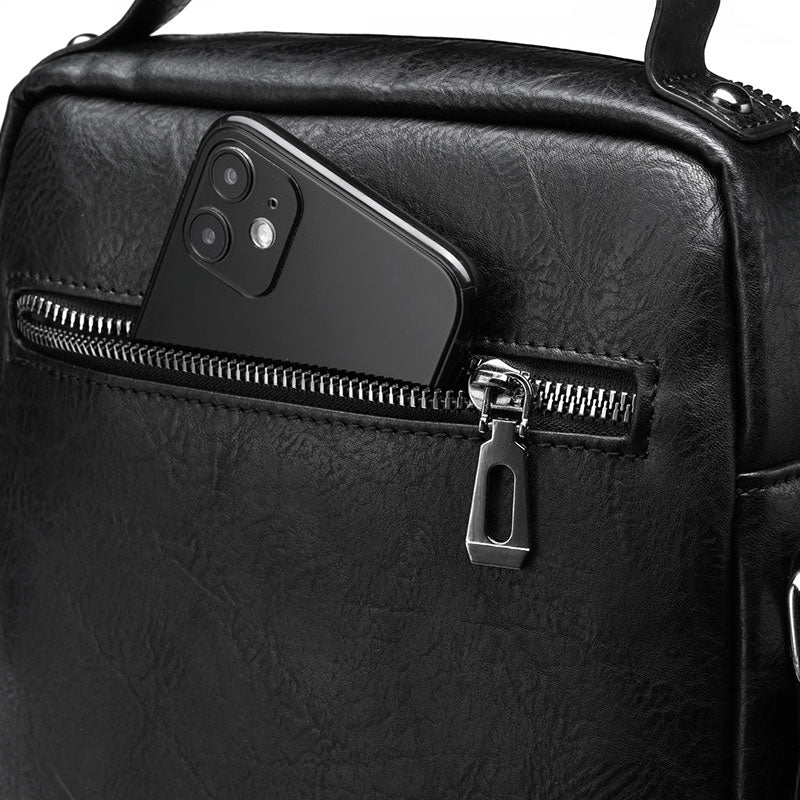 Weixier Men's Crossbody Bag Men Shoulder Bags Zippers Handbags Large Capacity Artificial Leather Bag for Male Messenger Tote Bag