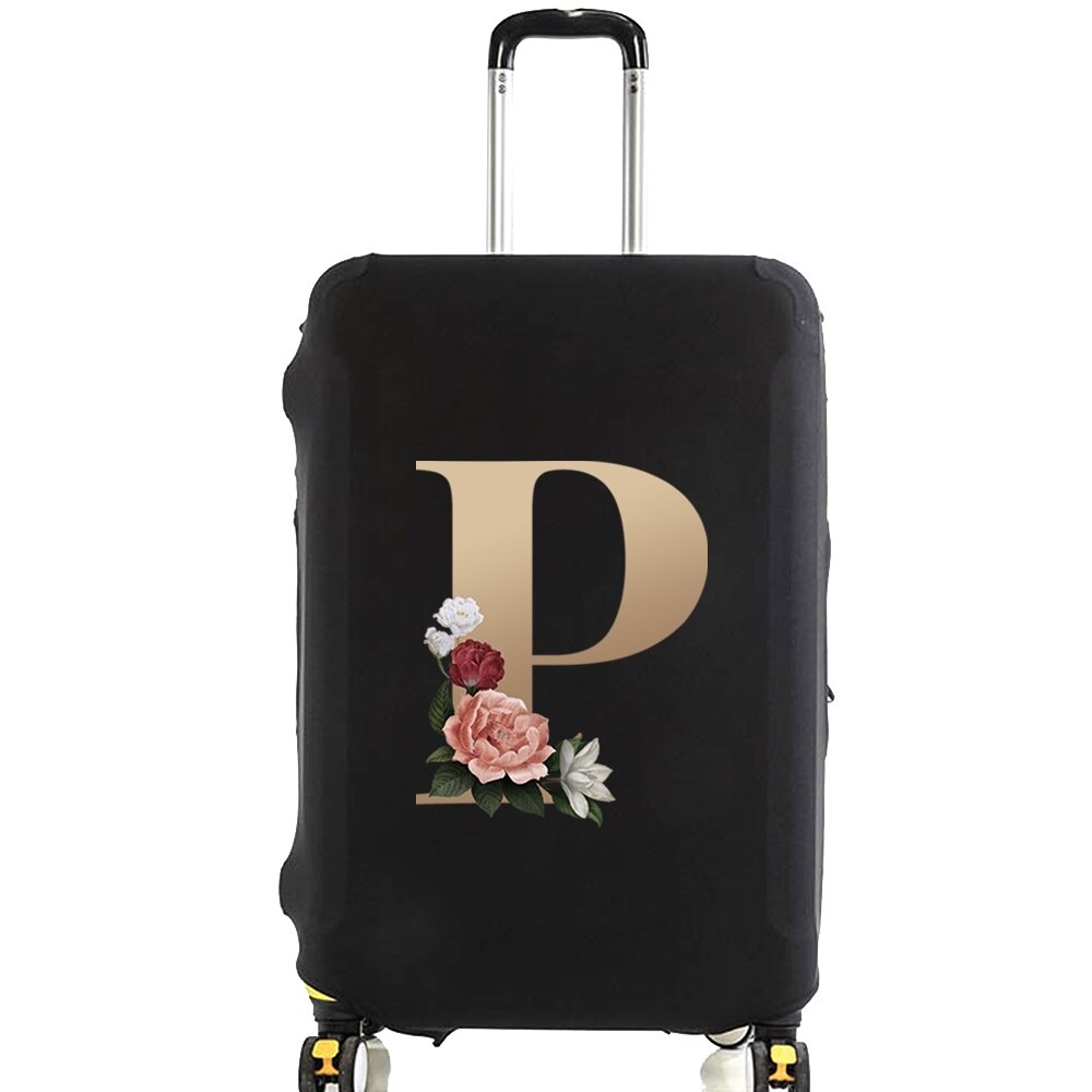 Luggage Protective Cover for 18 To 28 Inch Fashion Gold Letter Name Trolley Suitcase Elastic Dust Bags Case Travel Accessories