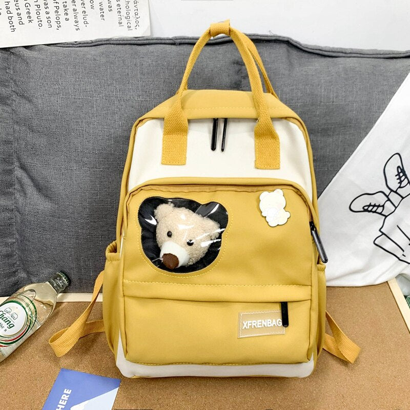 DCIMOR New Portable Nylon Women Backpack Female Cute Ring Buckle Travel Bag Teenage Girl Transparent Schoolbag Fashion Bookbag