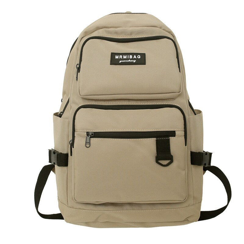 11EnoPella Waterproof Fashion Backpack Cute College Student Simple Kawaii Women Female Men Nylon Girl Bag Black Schoolbags