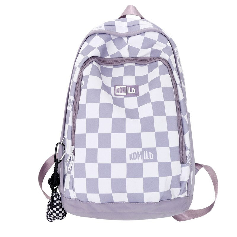 Male Women Plaid Backpack Fashion Lady Laptop School Bag New Girl Boy Backpack Trendy Female Men Travel Book Lattice Student Bag