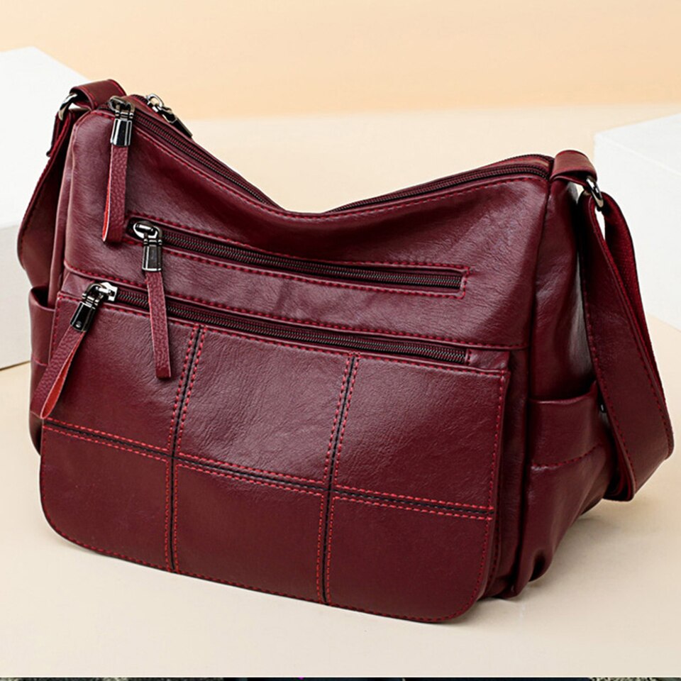2 Layers Genuine Brand Leather Shoulder Messenger Luxury Handbags Women Bags Designer High Quality Crossbody Bags for Women Sac