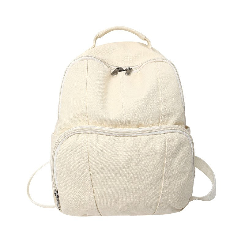 Brand High Quality Canvas Backpacks 100% Cotton School Bags for Teenage Girls Solid Black Leisure Or Travel Bags Brown Packages