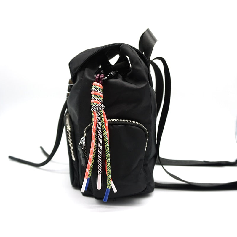 Fashion Brand Tassel Women's Backpack Nylon Waterproof Travel Female Backpacks Casual Large Capacity Flap School Backpack Bolsos