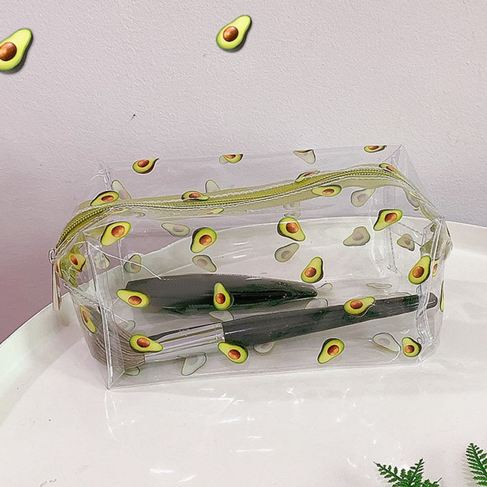 Women Waterproof Clear Cosmetic Bags Case PVC Fashion Girl Travel Zipper Make Up Bag Pouch Toiletry Brush Wash Organizer