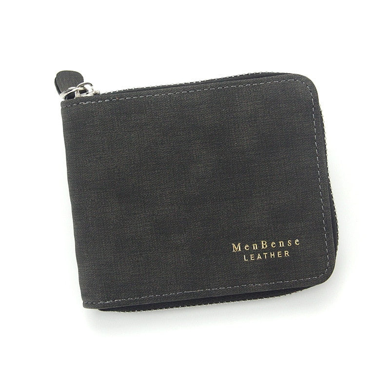 Short Men's Leather Wallet Brand Handy Purse Male Pocket Bag For Coin Money Leather Zipper Wallet Mini Card Holder Small Purse