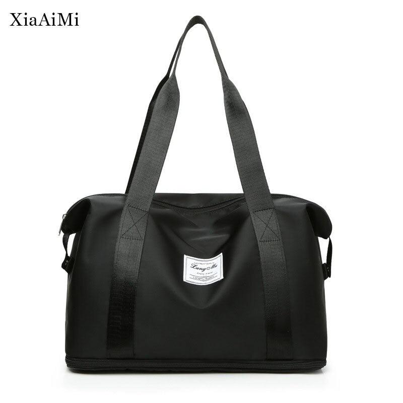 Fashionable Dry And Wet Separation One-Shoulder Carry-On Duffel Bag, Lady Large Capacity Extended Travel Bag