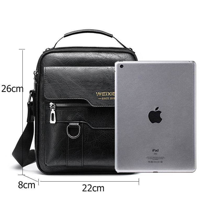 Weixier Men's Crossbody Bag Men Shoulder Bags Zippers Handbags Large Capacity Artificial Leather Bag for Male Messenger Tote Bag