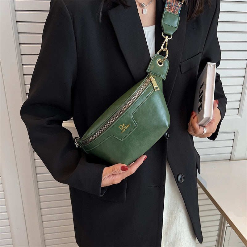 Classic Birds Pattern Woolly Women Bag Outdoor Casual Chest Bags Retro Woolen Women Shoulder Waist Bags Ladys Crossbody Packs