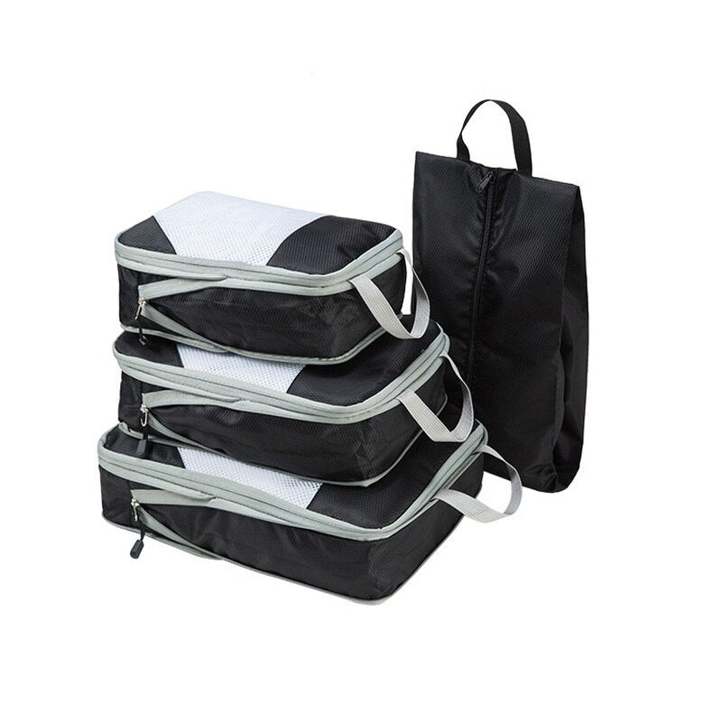 Compression Packing Cubes Set,4pcs/set Travel Storage Bag Portable Luggage Suitcase Organizer Set Extensible Packing Mesh Bags