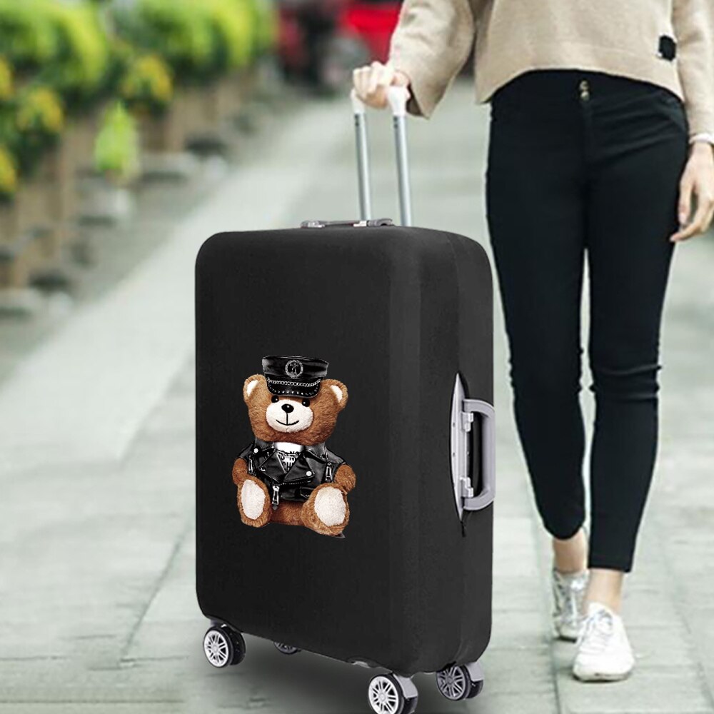 Luggage Cover Protective Thickening Travel Accessories Luggage Dust Cover for 18-28 Inch Bear Print Fashion Suitcase