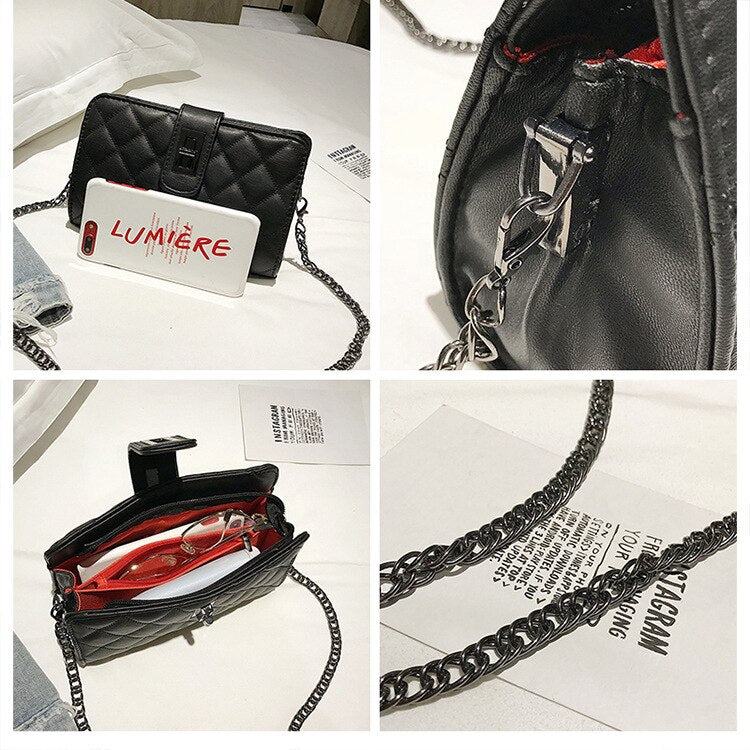Korean All-match Women's Bag Small Square Bag Diamond Lattice Chain Bag Crossbody Bags for Women Handbags Women Bags