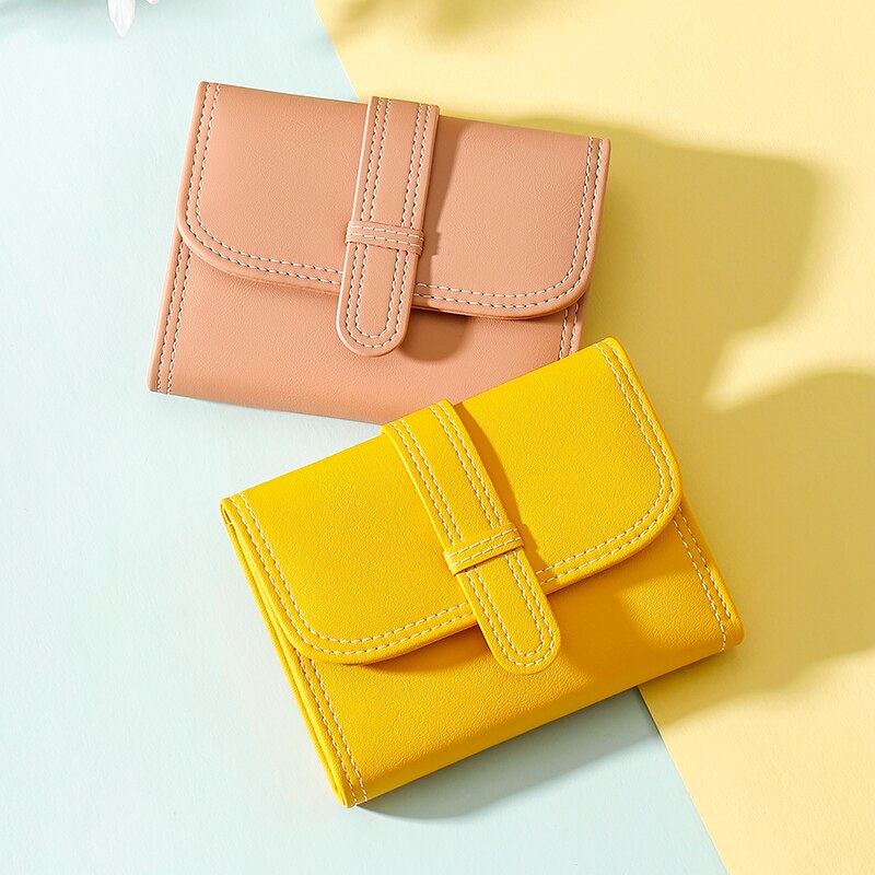 New Fashion Tri-fold Wallet For Women's PU Leather Small Short Wallets Mini Coin Purse Card Holder Ladies Clutch Purses Female