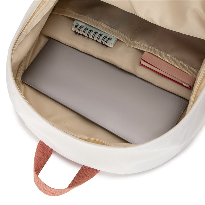 Girl Travel White Kawaii Book Backpack Trendy Women Laptop School Bag Female College Backpack Teenager Fashion Lady Leisure Bags