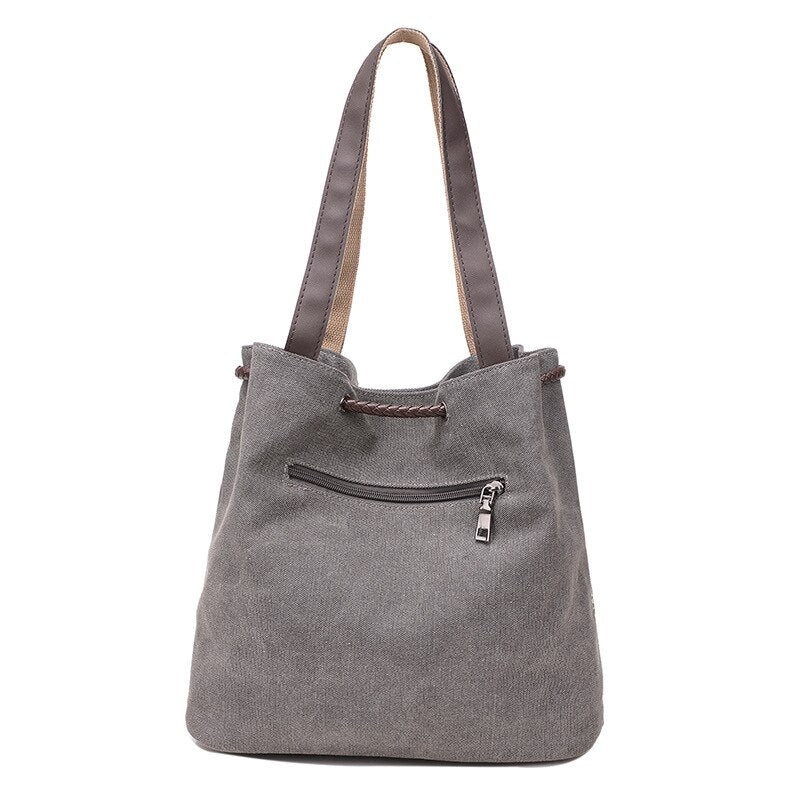 Women's European and American fashion Korean Canvas Shoulder Bag Sen women's printing retro leisure closure dual-purpose portabl