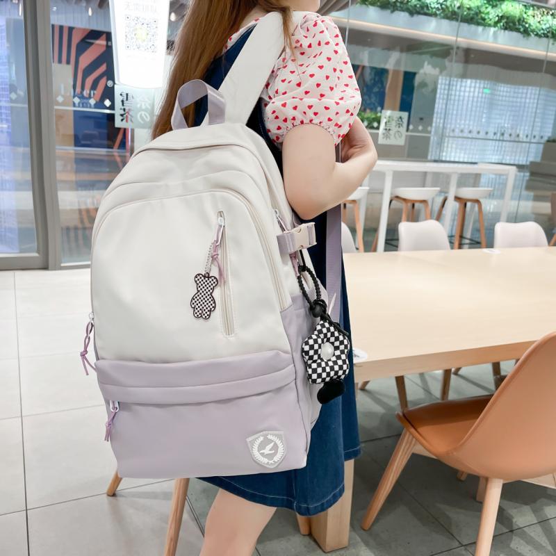 Panelled Pattern School Backpack Women's Backpacks for Teenagers Girls Large Capacity Casual Women Bag Schoolbag Mochila