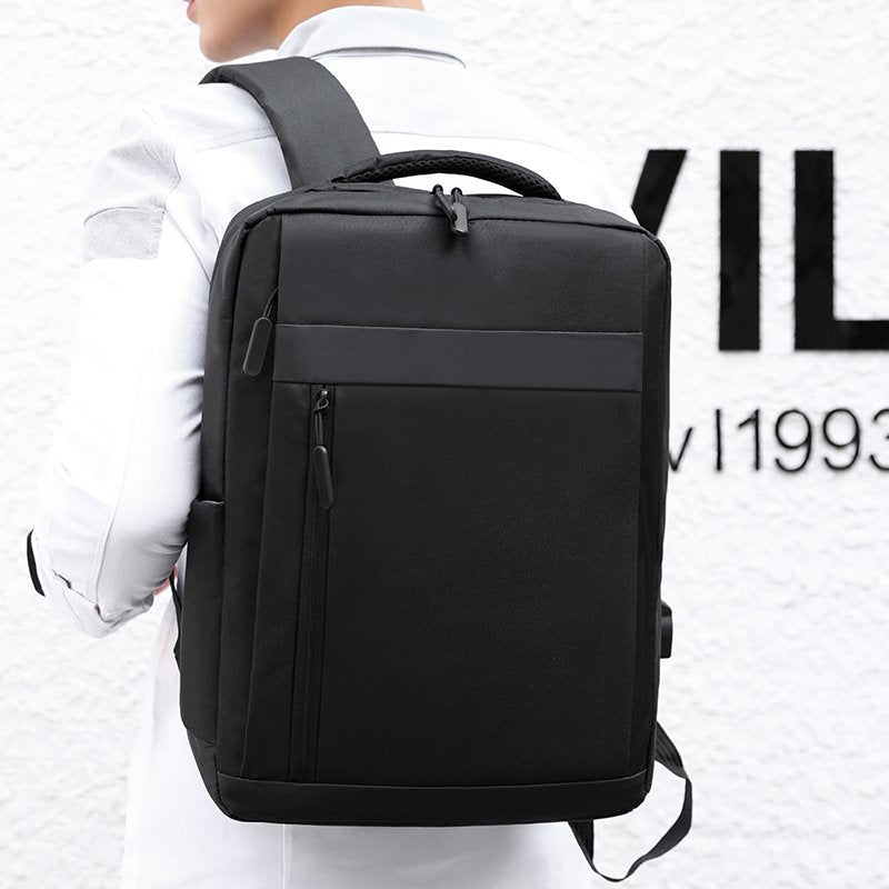 Men'S Business Computer Backpack Travel Simple Solid Color Backpacks Affordable Unisex Nylon Fashion Male Backpack