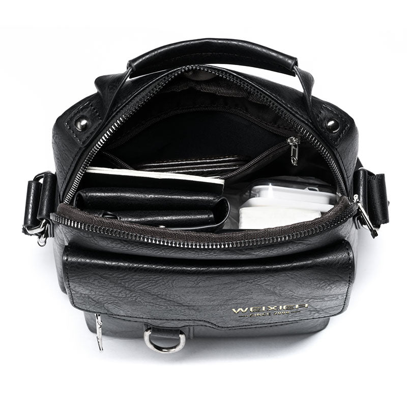 Weixier Men's Crossbody Bag Men Shoulder Bags Zippers Handbags Large Capacity Artificial Leather Bag for Male Messenger Tote Bag
