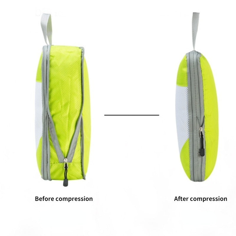 Compression Packing Cubes Set,4pcs/set Travel Storage Bag Portable Luggage Suitcase Organizer Set Extensible Packing Mesh Bags