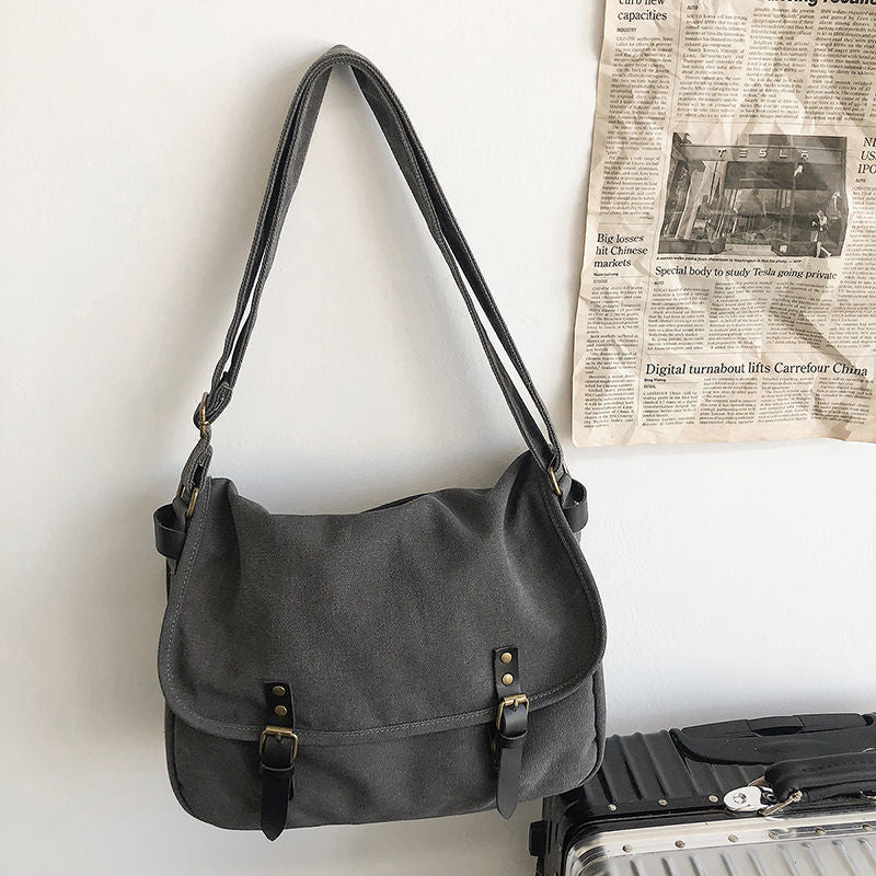 Messenger Bags Women Japanese Fashion Vintage Large Capacity Cross-body Canvas Bag Unisex All-match Shopping Students School New