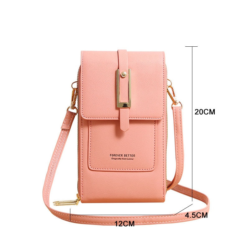 Women Wallet Brand Touchable Mobile Phone Bags Small Card Holders Handbag Purse Clutch Wallets Messenger Shoulder Bag Female