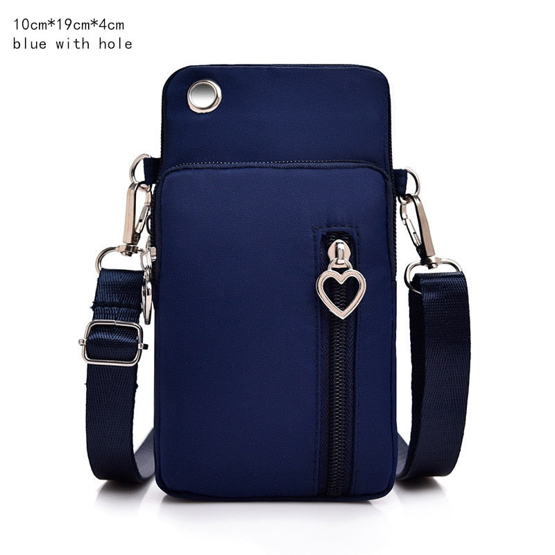 Women's Mini Shoulder Bag Oxford Waterproof Handbag Wrist Pouch Wallet Sports Cell Mobile Phone Bag Crossbody Bags for Girls