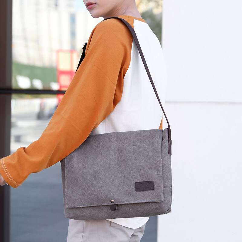 Men's Canvas Crossbody Shoulder Messenger Bags Man New Fashion Cross Body Bag Casual Solid Multi Function Portable Male Bag