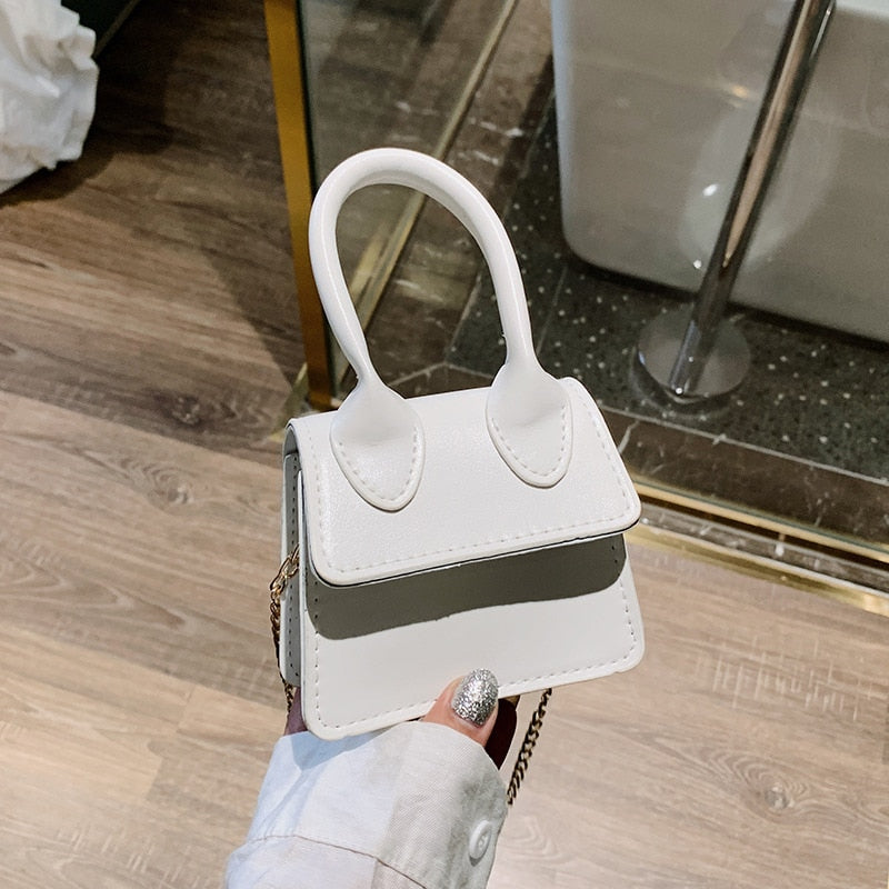 Mini Tote Bag Crocodile Pattern Flip Messenger Crossbody Bag Female Simple Shoulder Bag Small Square Lady Handbag New