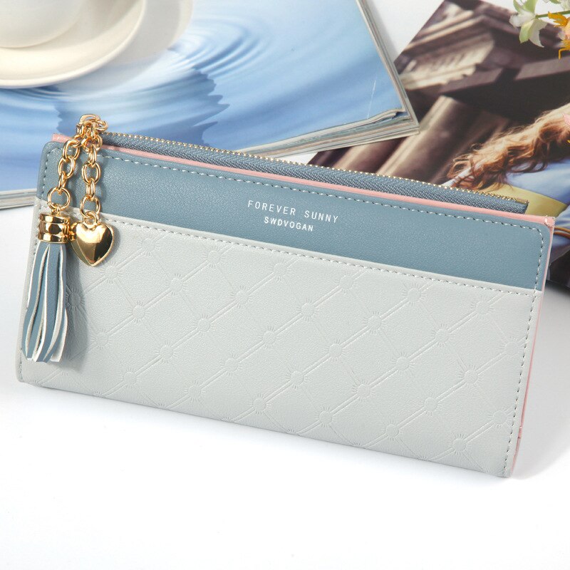 Long Women's Wallet Female Purses Tassel Coin Purse Card Holder Wallets Female Pu Leather Clutch Money Bag Pu Leather Wallet
