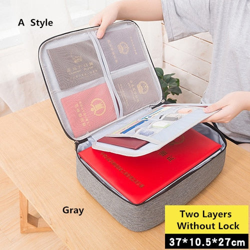 Travel Business Briefcase A4 Document Bag Waterproof Oxford Tote Men Women's Electronic Product Storage Pouch Office Organizer