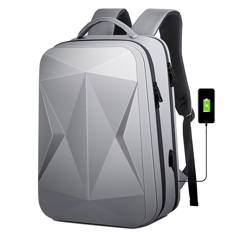 Hard shell backpack 17 inch large capacity computer backpack ABS travel bag USB business backpack can be sent on behalf of